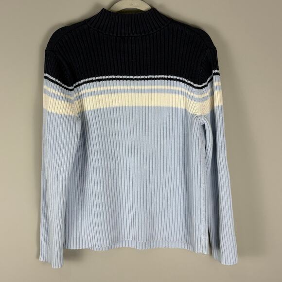 Vintage Y2K St. John’s Bay Quarter Zip Knitted Sweater Women’s Size XL Blue - Picture 5 of 7
